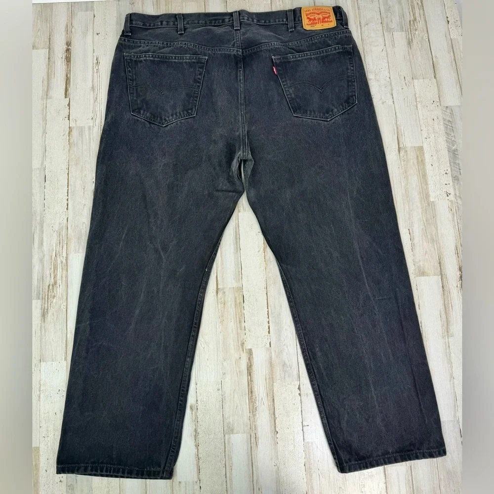 Levis Jeans Mens 46x30 Black 505 Straight Wide Leg Western Cowboy 100% Cotton